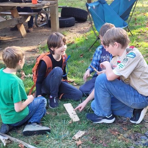 Group of boys kneeling.